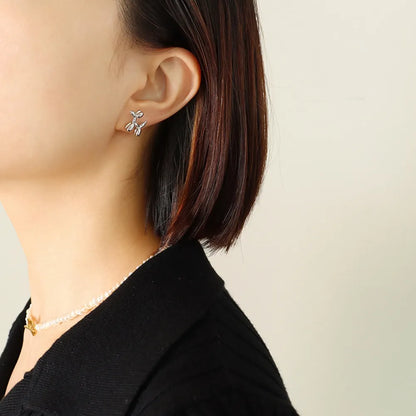 Whimsical Gold-Tone Animal-Shaped Stud Earrings, A Charming Addition to Any Outfit