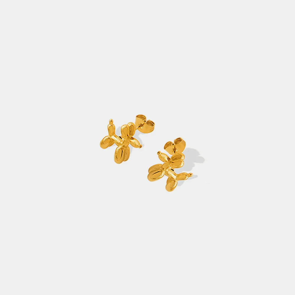 Whimsical Gold-Tone Animal-Shaped Stud Earrings, A Charming Addition to Any Outfit