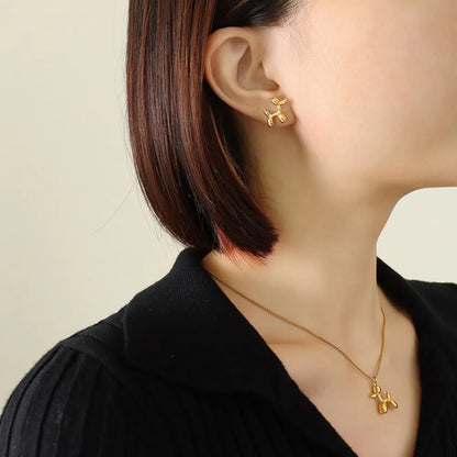 Whimsical Gold-Tone Animal-Shaped Stud Earrings, A Charming Addition to Any Outfit