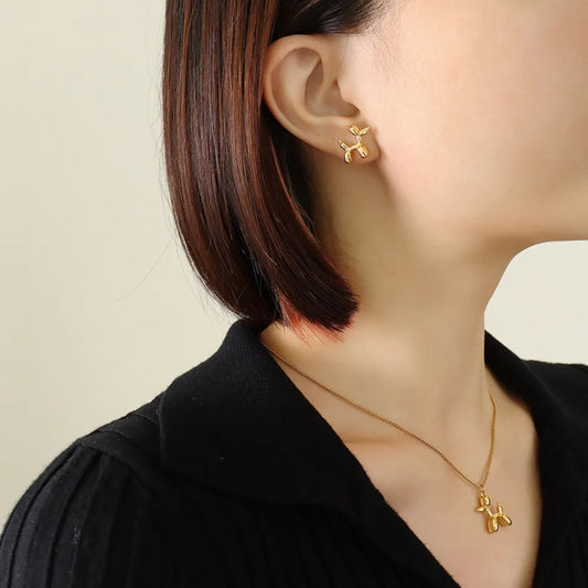 Whimsical Gold-Tone Animal-Shaped Stud Earrings, A Charming Addition to Any Outfit